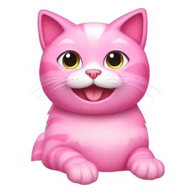 Pink cat on cat tower with glitter sticker