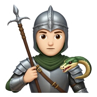 A Russian knight kills a snake with a spear. sticker