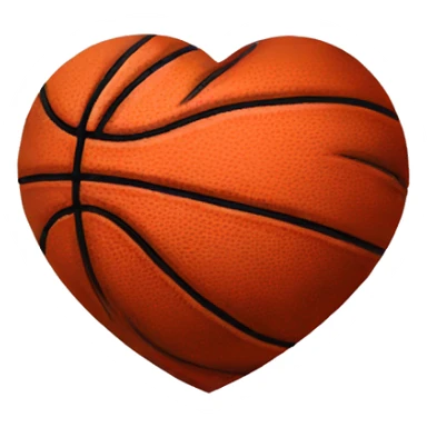 Basketball heart sticker
