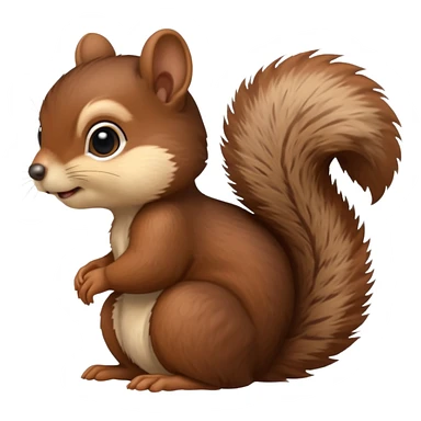 baby squirrel dark brown sticker