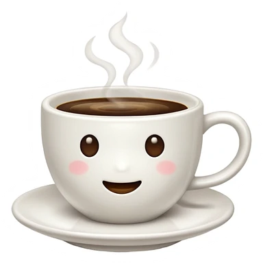 an adorable white cup of coffee sticker