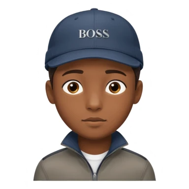 Haz un Niño moreno con una gorra Hugo boss sticker