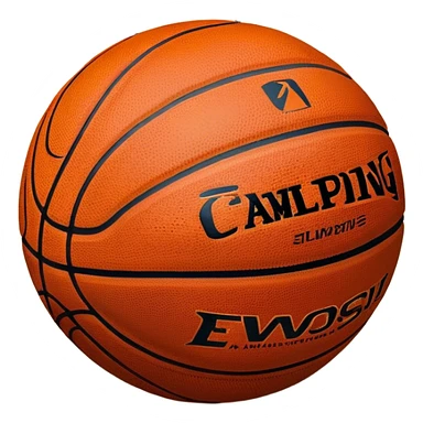 Cinematic Realistic image of a basketball resting on a polished court surface, with finely detailed textures and subtle reflective highlights, evoking a sense of calm before the game’s intensity sticker