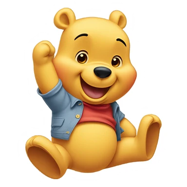 Winne the Pooh waving hello sticker