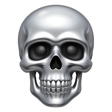 silver chrome scull sticker