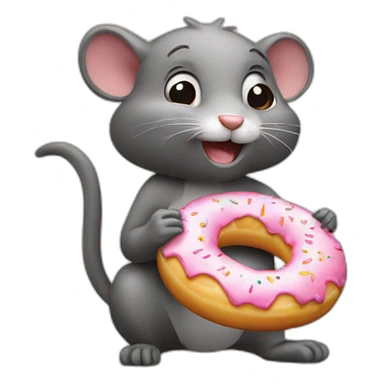 Raton-laveur qui mange un donut sticker