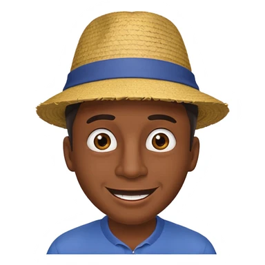 homme créole réunionnais  étonné  avec chapeau sticker