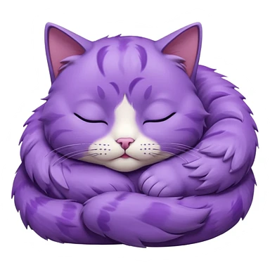 Un gato morado que este acurrucada con los ojos cerrados y que se vean sus patitas sticker