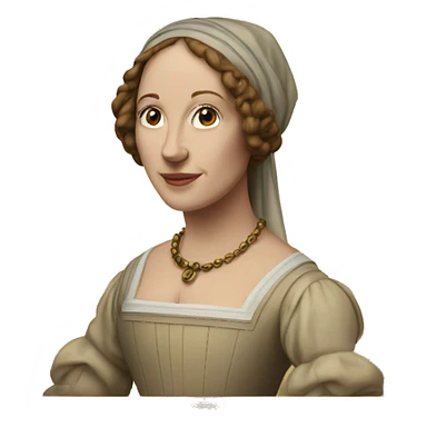 a framed portrait of a Renaissance woman sticker