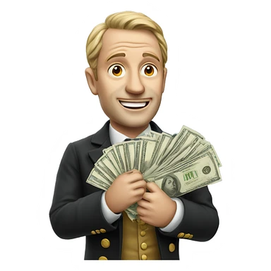 Photorealistic A British gentleman with money in his hand sticker