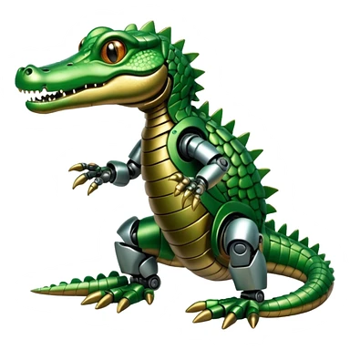 baby crocodile with robot hands sticker