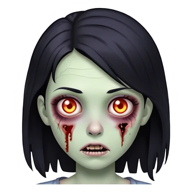 Zumbi girl with black hair  sticker
