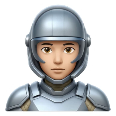 futuristic armored soldier human portrait, head and shoulders only, South Asian facial features, helmet visor, sci-fi armor details, 3D cartoon, mobile game icon style, clean background, no text, no watermark
 sticker