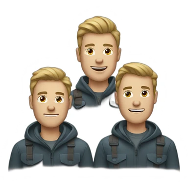 three guys in iceland sticker