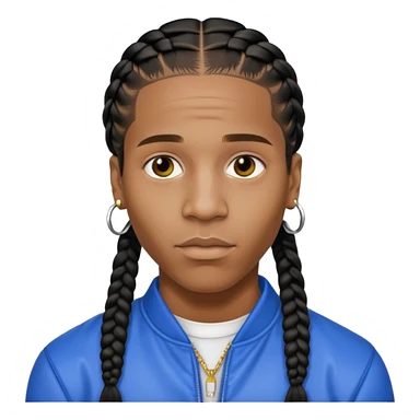 asap rocky, pretty bratz man, with cornrows sticker