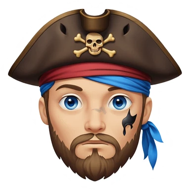 blue eyed pirate with a scar over one eye sticker
