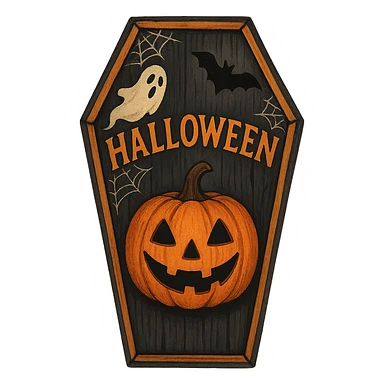 Halloween coffin, remove background sticker