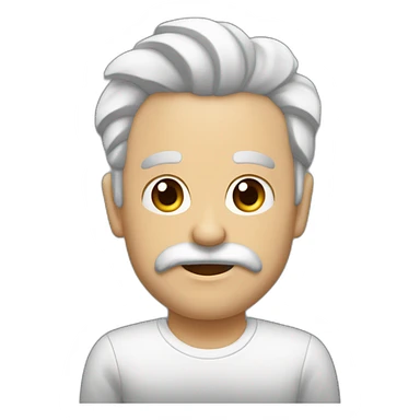 Hombre moreno con barba blanca en barbilla y delgado sticker