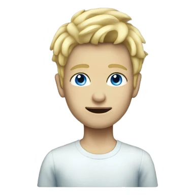 blue eyes blonde boy full body  blue skin sticker