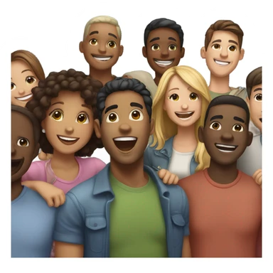 Friends together laughing sticker