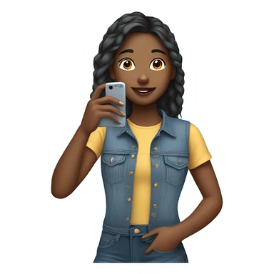 girl taking selfie in denim sticker