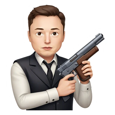 Elon musk holding a gun  sticker