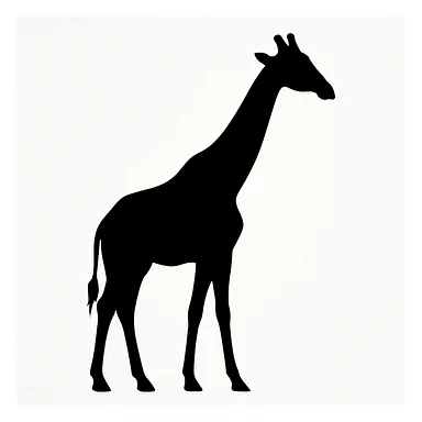 Giraffe black silhouette white background sticker