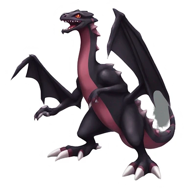 cool edgy black and maroon Dark-type nargacuga Salazzle  Salandite Pokémon full body by LiLaiRa, by Falvie sticker