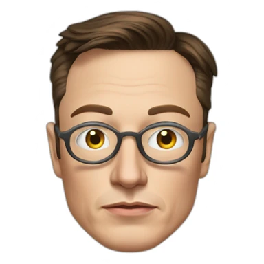 Elon Musk with a monocle on his eye sticker