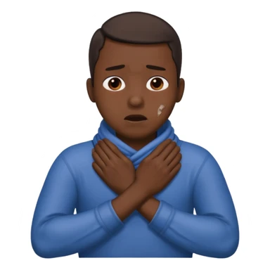 a guy wrapping both hands around his neck so tight chock himself sticker