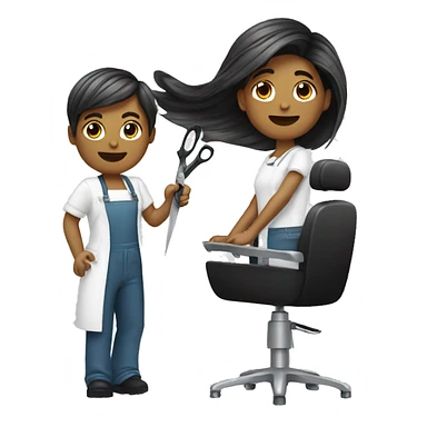 Hairdresser cutting hair sticker