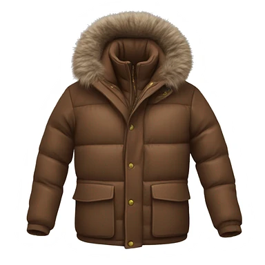 Realistic brown down jacket sticker