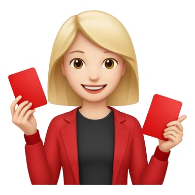 Eloji smile  avec un carton rouge dans la main  sticker