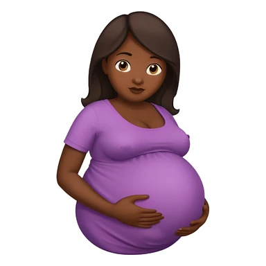 very heavily pregnant overdue woman with unnaturally very large belly sticker