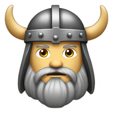 Viking emoji with a black grey background sticker