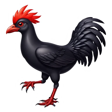 Black chocobo from Final Fantasy, sleek dark bird with red eyes sticker