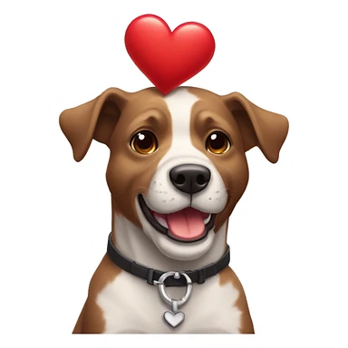 Perro negro con un corazón partido en el pecho sticker