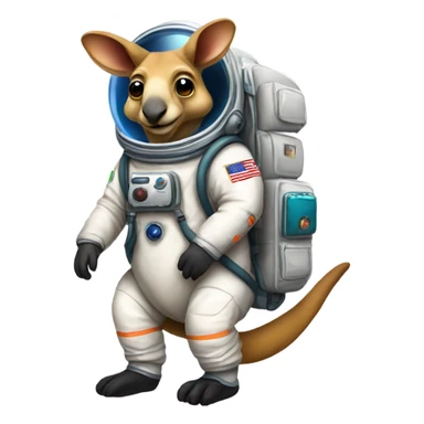 Kangaroo wearing a spacesuit sticker