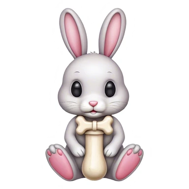 Bunny wearing a bone  sticker