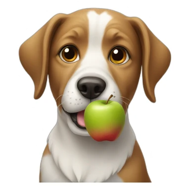 Dog with apple  sticker