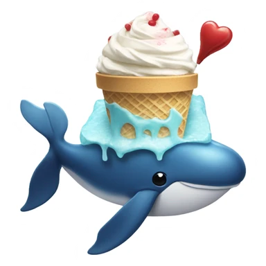 Whale eating ice cream sticker