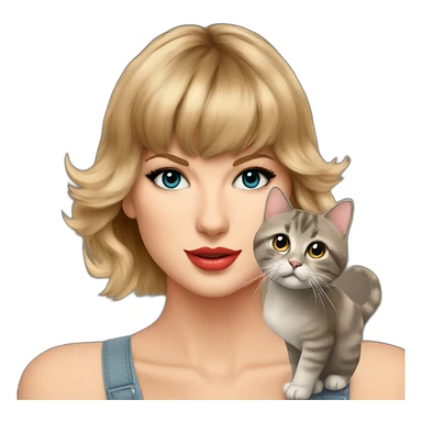 taylor swift with a cat sticker