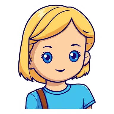 Blonde girl blue eyes  sticker