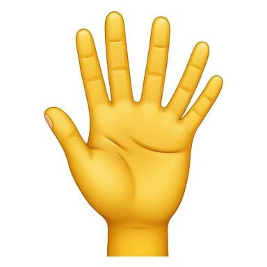 yellow emoji hand holding up 4 fingers sticker