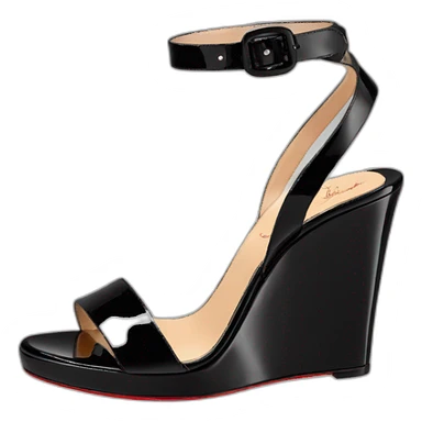 WEDGE heel LOUBOUTIN black PATENT sticker