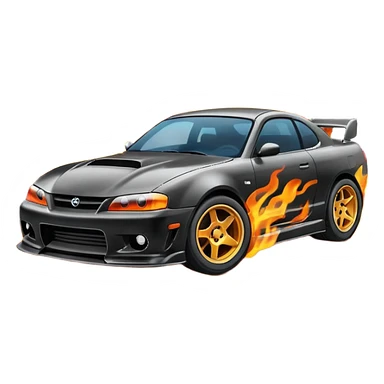 drifting car with tires smoke sticker