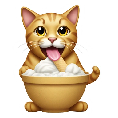 cat eating ice cream sticker