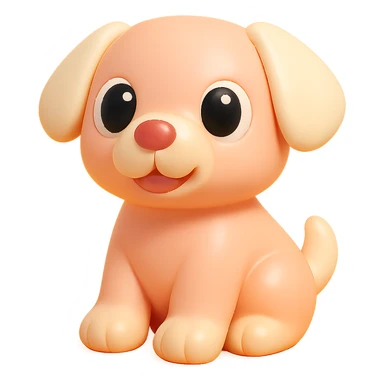 a playful dog with big eyes vinyl figure style sticker