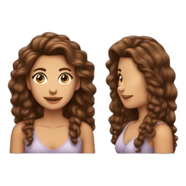 garota de pele clara e cabelo castanho comprido sticker