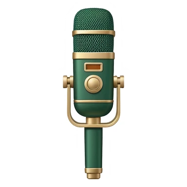 radio microphone, dark green body, light beige details, minimalism sticker